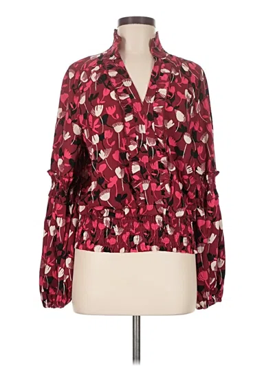 Pre-owned Cabi Long Sleeve Blouse In Red