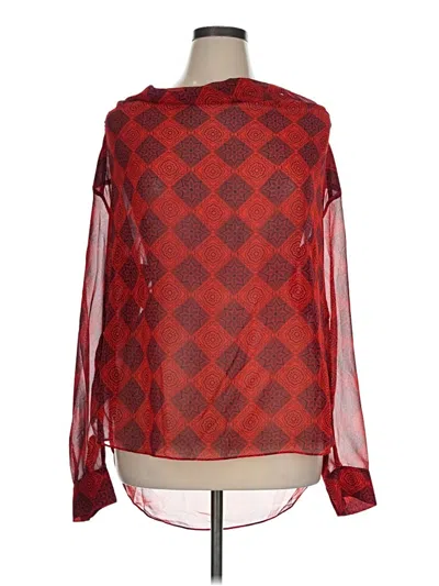 Pre-owned Cabi Long Sleeve Blouse In Red
