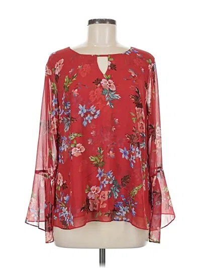 Pre-owned Cabi Long Sleeve Blouse In Red
