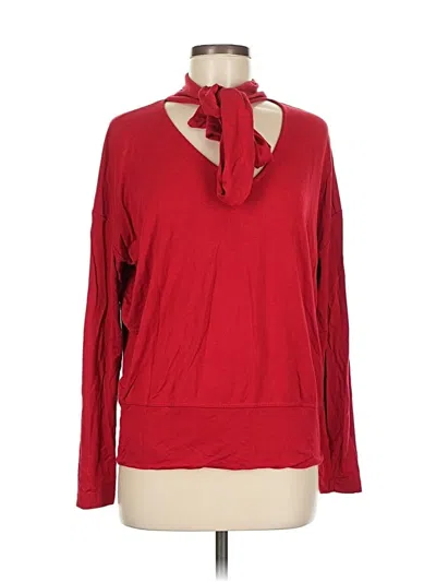 Pre-owned Cabi Long Sleeve Blouse In Red