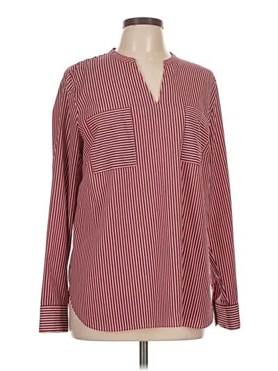 Pre-owned Cabi Long Sleeve Blouse In Red