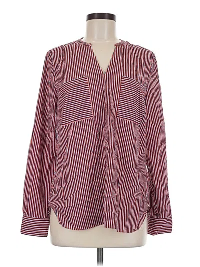 Pre-owned Cabi Long Sleeve Blouse In Red