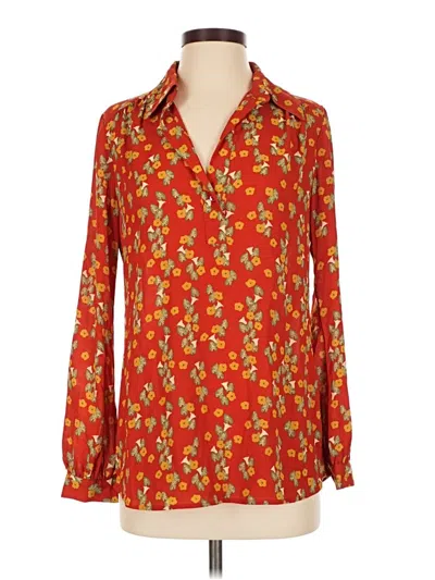 Pre-owned Cabi Long Sleeve Blouse In Red