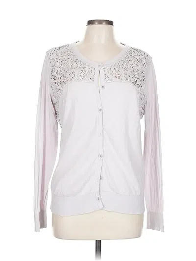 Pre-owned Cabi Long Sleeve Blouse In Silver