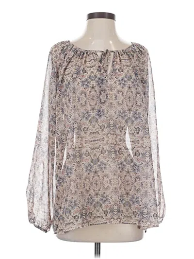 Pre-owned Cabi Long Sleeve Blouse In Silver