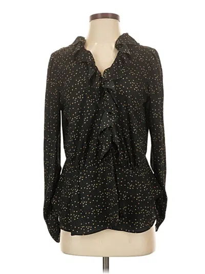 Pre-owned Cabi Long Sleeve Blouse In Silver