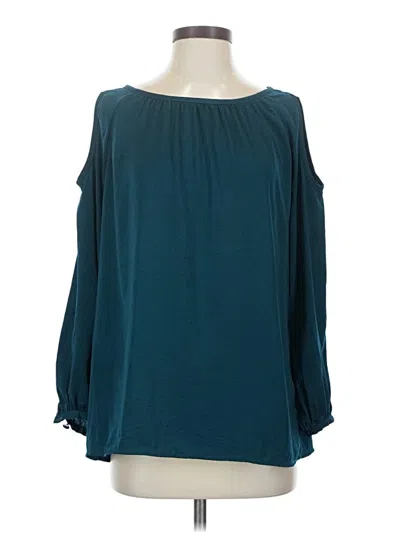Pre-owned Cabi Long Sleeve Blouse In Teal