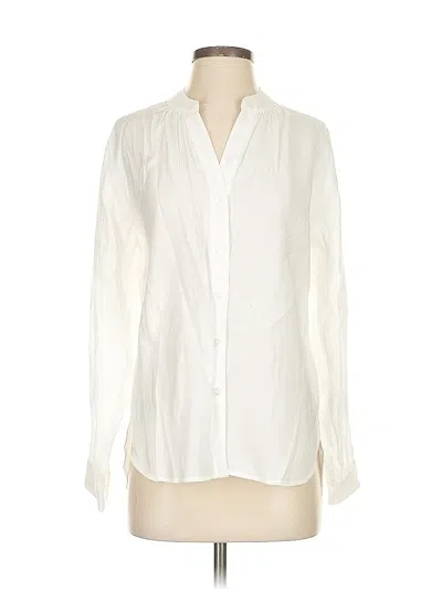 Pre-owned Cabi Long Sleeve Blouse In White