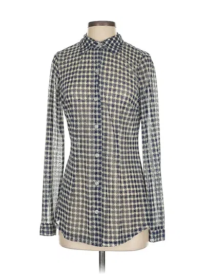 Pre-owned Cabi Long Sleeve Blouse In White