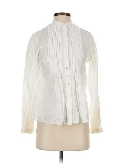 Pre-owned Cabi Long Sleeve Blouse In White