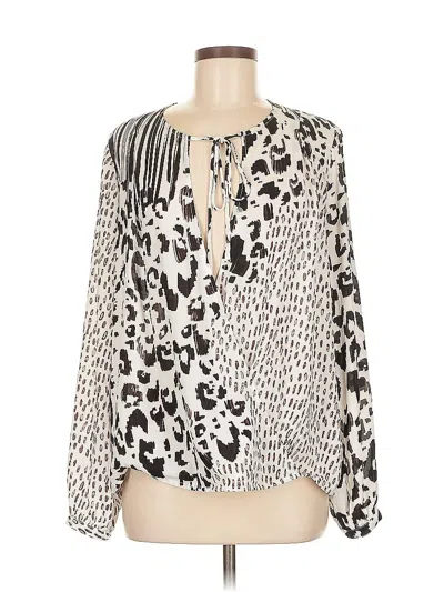 Pre-owned Cabi Long Sleeve Blouse In White