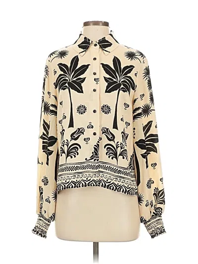 Pre-owned Cabi Long Sleeve Blouse In White