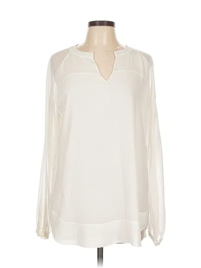 Pre-owned Cabi Long Sleeve Blouse In White