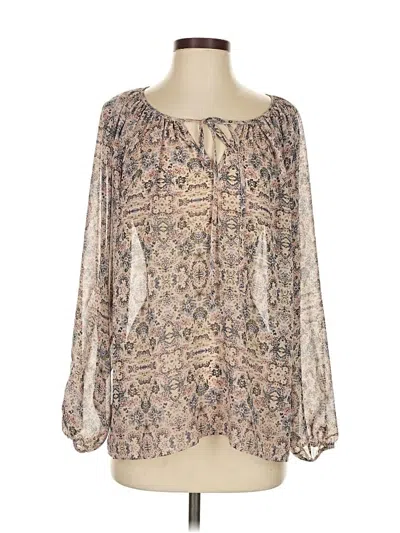 Pre-owned Cabi Long Sleeve Blouse In White