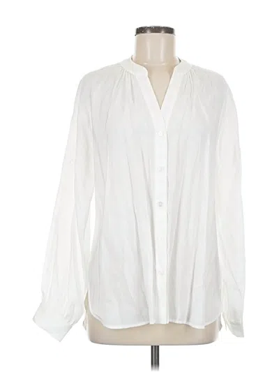 Pre-owned Cabi Long Sleeve Blouse In White