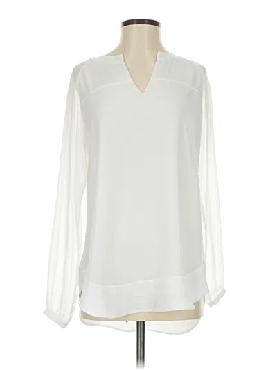 Pre-owned Cabi Long Sleeve Blouse In White