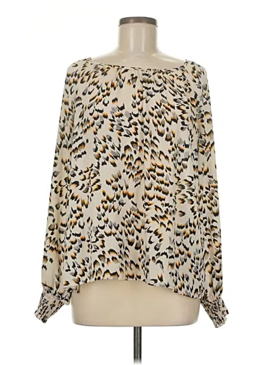 Pre-owned Cabi Long Sleeve Blouse In White