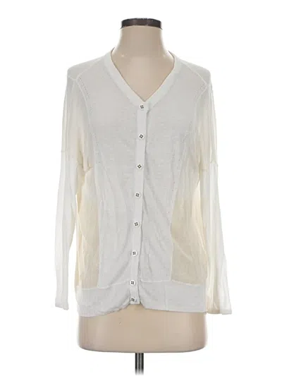 Pre-owned Cabi Long Sleeve Blouse In White