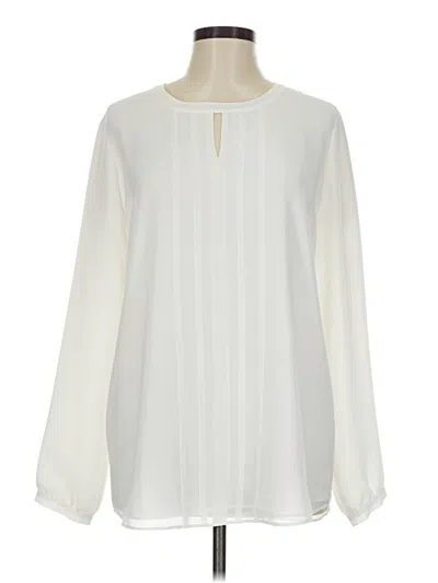 Pre-owned Cabi Long Sleeve Blouse In White