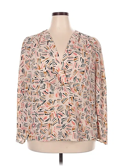Pre-owned Cabi Long Sleeve Blouse In White
