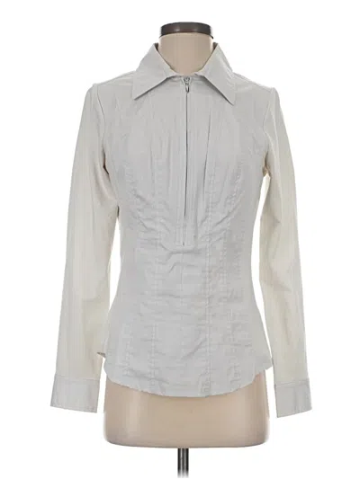Pre-owned Cabi Long Sleeve Blouse In White