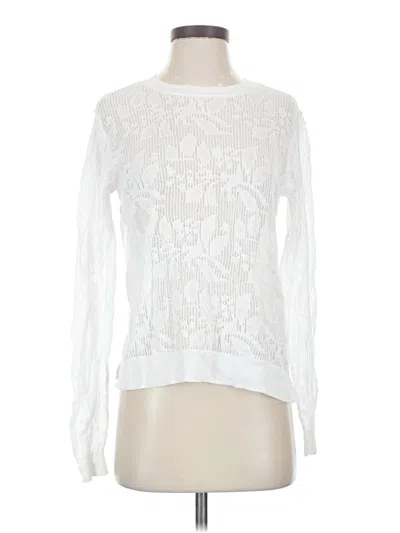 Pre-owned Cabi Long Sleeve Blouse In White