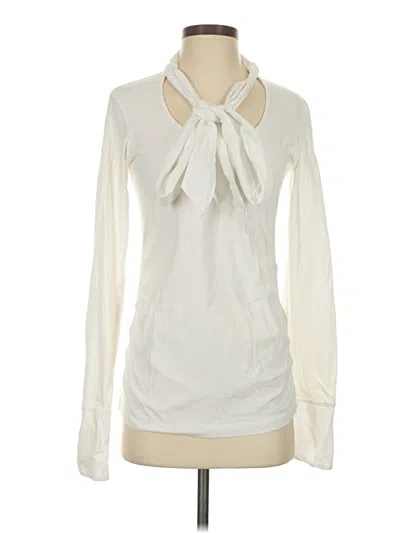 Pre-owned Cabi Long Sleeve Blouse In White
