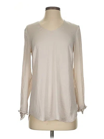 Pre-owned Cabi Long Sleeve Blouse In White