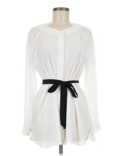 Pre-owned Cabi Long Sleeve Blouse In White