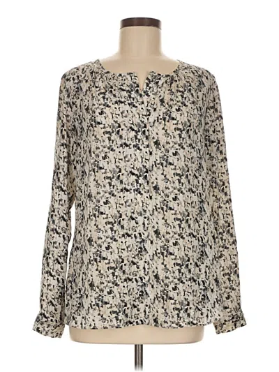 Pre-owned Cabi Long Sleeve Blouse In White