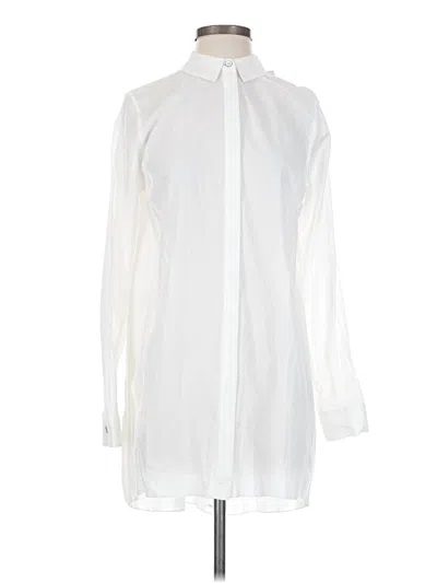 Pre-owned Cabi Long Sleeve Blouse In White