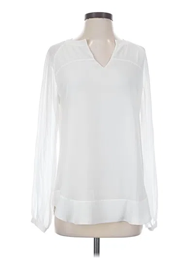 Pre-owned Cabi Long Sleeve Blouse In White