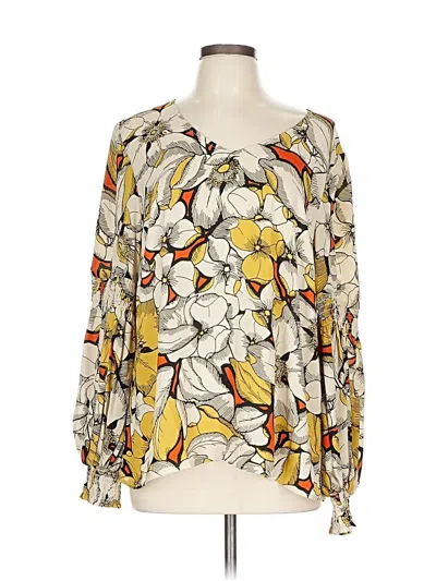 Pre-owned Cabi Long Sleeve Blouse In Yellow