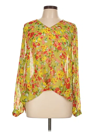Pre-owned Cabi Long Sleeve Blouse In Yellow