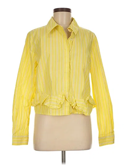 Pre-owned Cabi Long Sleeve Blouse In Yellow