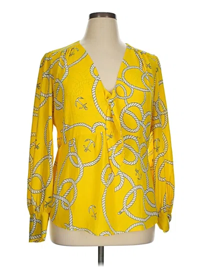 Pre-owned Cabi Long Sleeve Blouse In Yellow