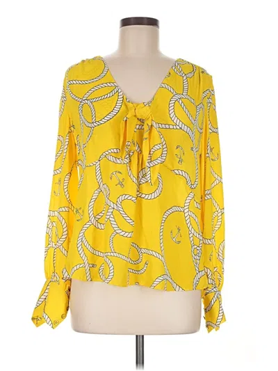 Pre-owned Cabi Long Sleeve Blouse In Yellow