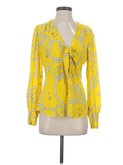 Pre-owned Cabi Long Sleeve Blouse In Yellow