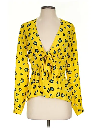 Pre-owned Cabi Long Sleeve Blouse In Yellow