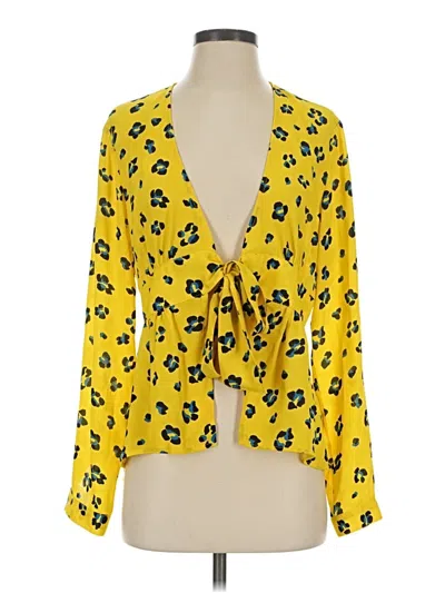 Pre-owned Cabi Long Sleeve Blouse In Yellow