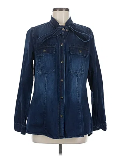Pre-owned Cabi Long Sleeve Button Down Shirt In Blue