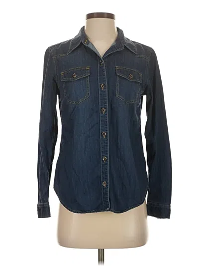 Pre-owned Cabi Long Sleeve Button Down Shirt In Blue