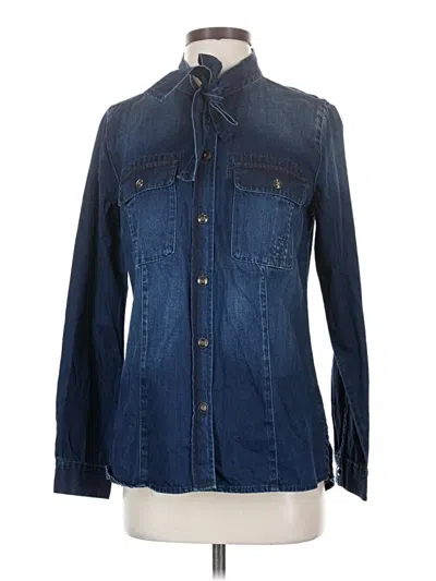 Pre-owned Cabi Long Sleeve Button Down Shirt In Blue