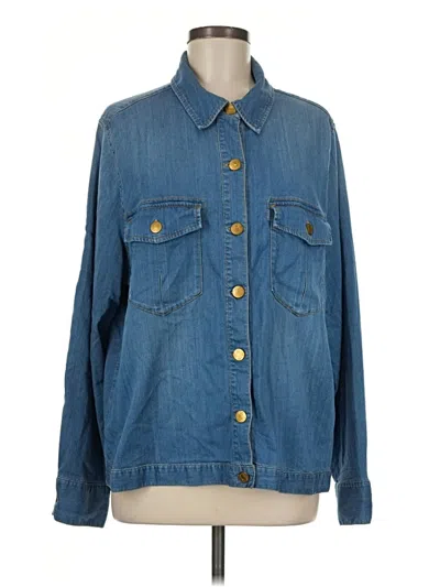 Pre-owned Cabi Long Sleeve Button Down Shirt In Blue