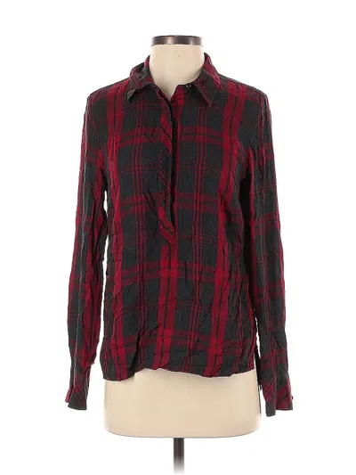 Pre-owned Cabi Long Sleeve Button Down Shirt In Burgundy