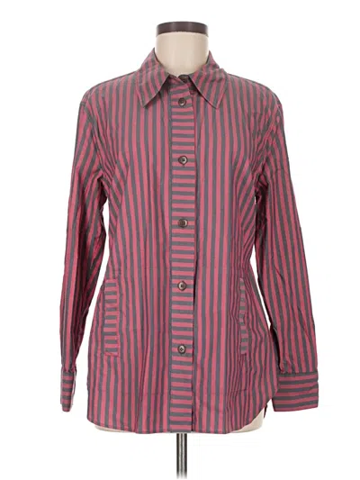 Pre-owned Cabi Long Sleeve Button Down Shirt In Burgundy