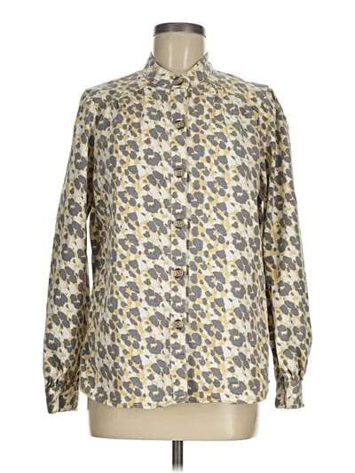 Pre-owned Cabi Long Sleeve Button Down Shirt In Gold
