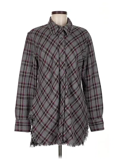 Pre-owned Cabi Long Sleeve Button Down Shirt In Gray