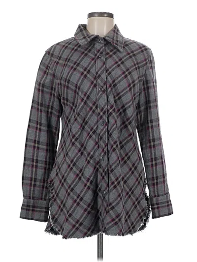 Pre-owned Cabi Long Sleeve Button Down Shirt In Gray