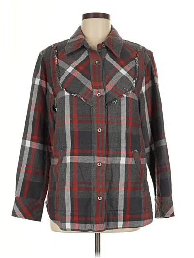 Pre-owned Cabi Long Sleeve Button Down Shirt In Gray